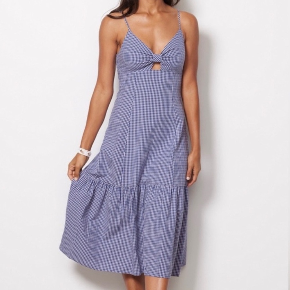 Rails Gingham Maeve Midi Dress in Navy/Lilac